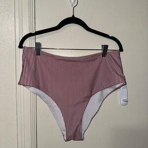 Stripped High waisted Bikini Bottoms👙